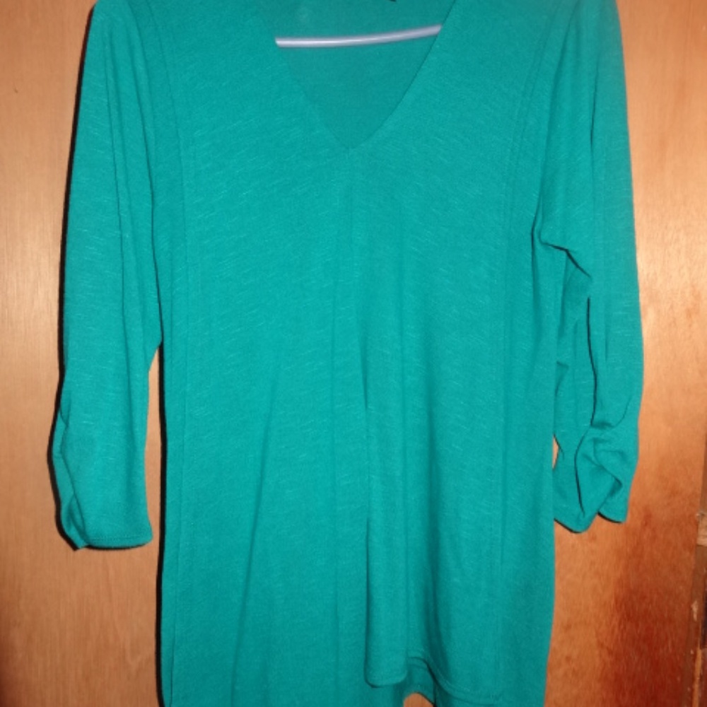 Women's Asymmetrical Teal Tunic Size Large